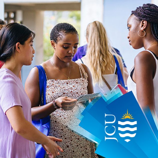 JCU Students in conversation. 