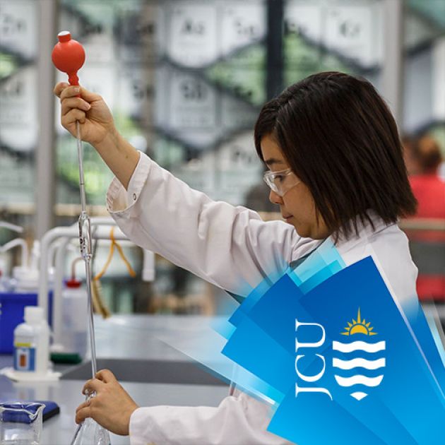 JCU Researcher working with a pipette. 
